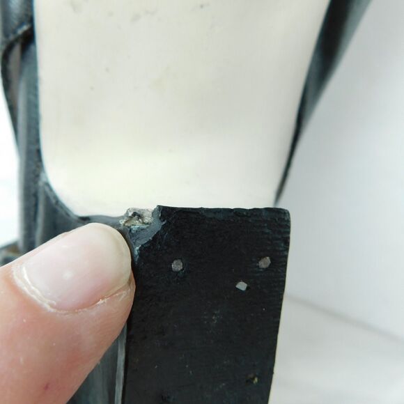 I LOVE COMFORT Shoes VINTAGE Womens 7.5 Black Leather Heels Pumps, Open Toe EUC - Picture 11 of 16